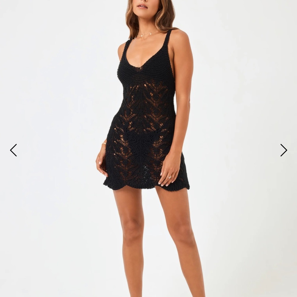 L*Space Black Crochet Swim Coverup